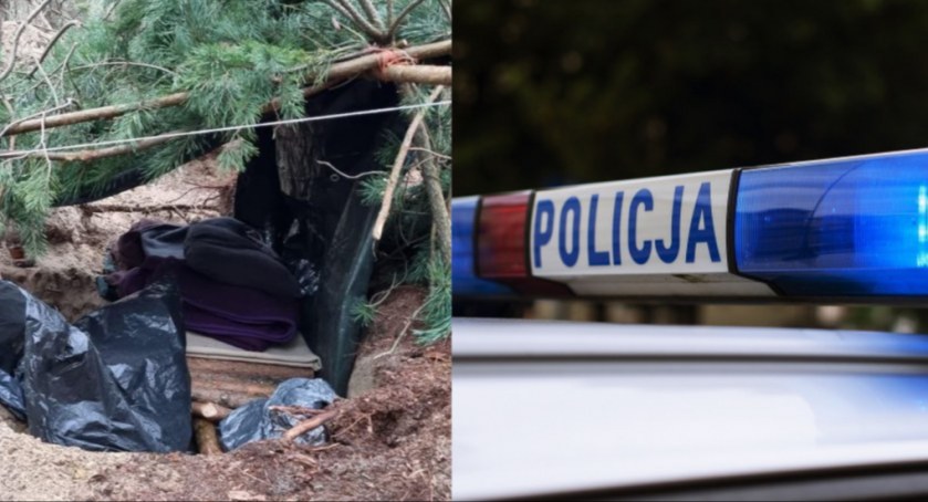 40-latek od kilku tygodni ukrywał się w lesie. / Zdjęcie: Mazowiecka Policja; pixabay.com