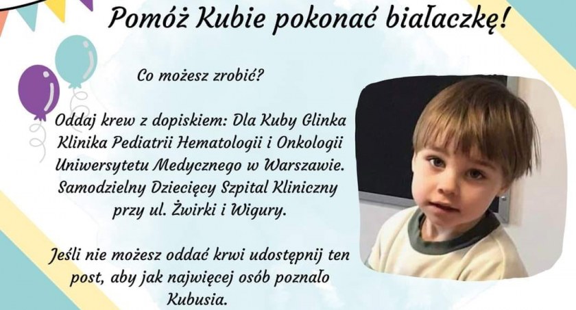 Pomóż Kubie pokonać białaczkę/zdjęcie: Fb Porębska Kropelka Oddział Klubu HDK Legion