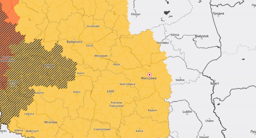 Instytut Meteorologii i Gospodarki Wodnej wydał ostrzeżenie I stopnia/zdjęcie: screen IMGW