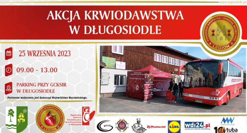 Najbliższa akcja krwiodawstwa odbędzie się w Długosiodle. / Zdjęcie: organizatorzy 