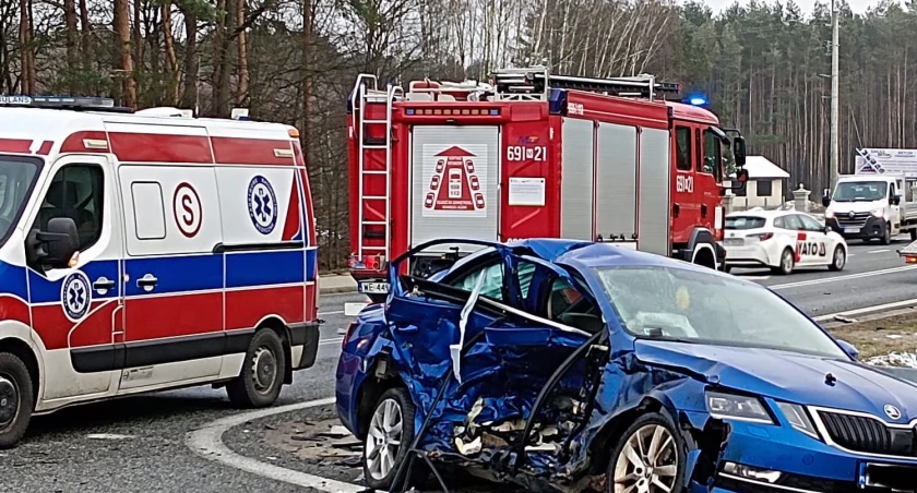 Wypadek przy węźle S8 w Skuszewie. / Zdjęcie: KPP w Wyszkowie