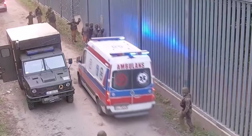 28 maja grupa migrantów próbowała nielegalnie przekroczyć polsko-białoruską granicę. / Zdjęcie: screen wideo Podlaski Oddział Straży Granicznej 
