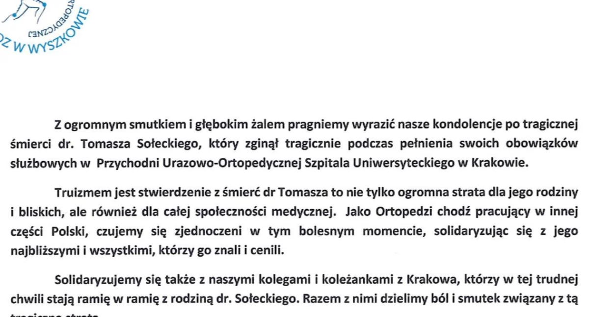 Ludzie, Medycy wyszkowskiego szpitala solidarni bliskimi zabitego lekarza Krakowa - zdjęcie, fotografia