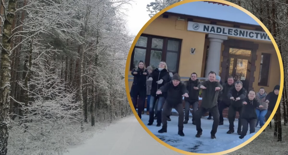Wyzwanie przyjeli z pełnym zaangażowaniem. / Zdjęcia: Nadleśnictwo Wyszków / kadr z wideo 