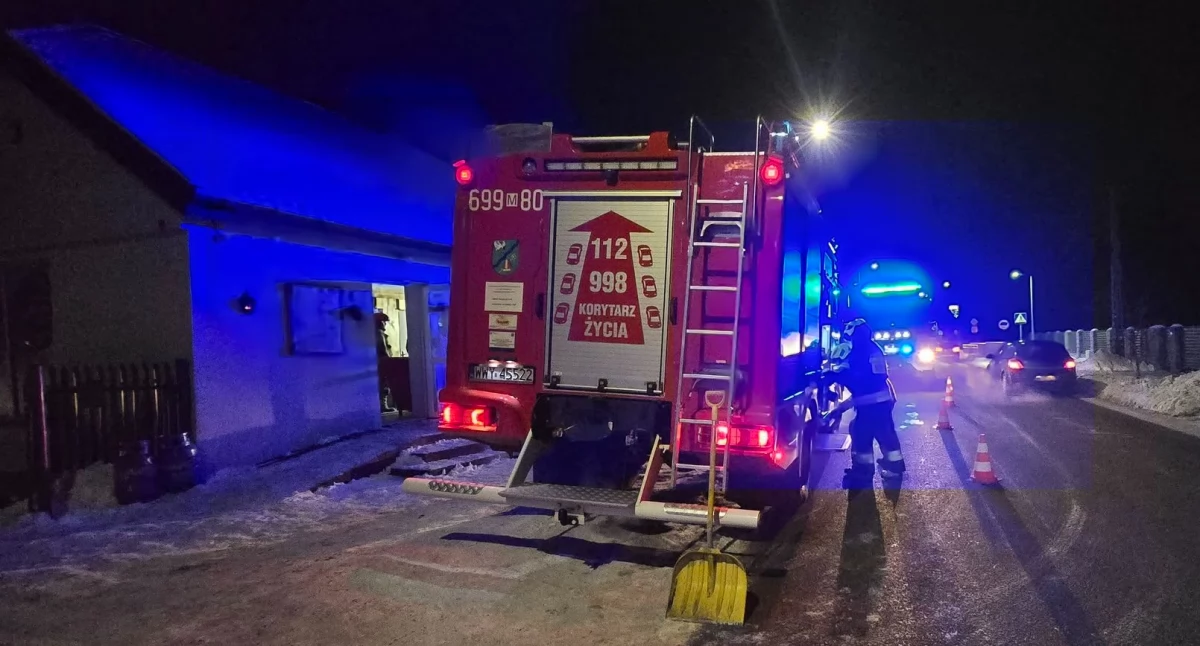 Ogień w pizzerii. / Zdjęcie: OSP Brańszczyk KSRG