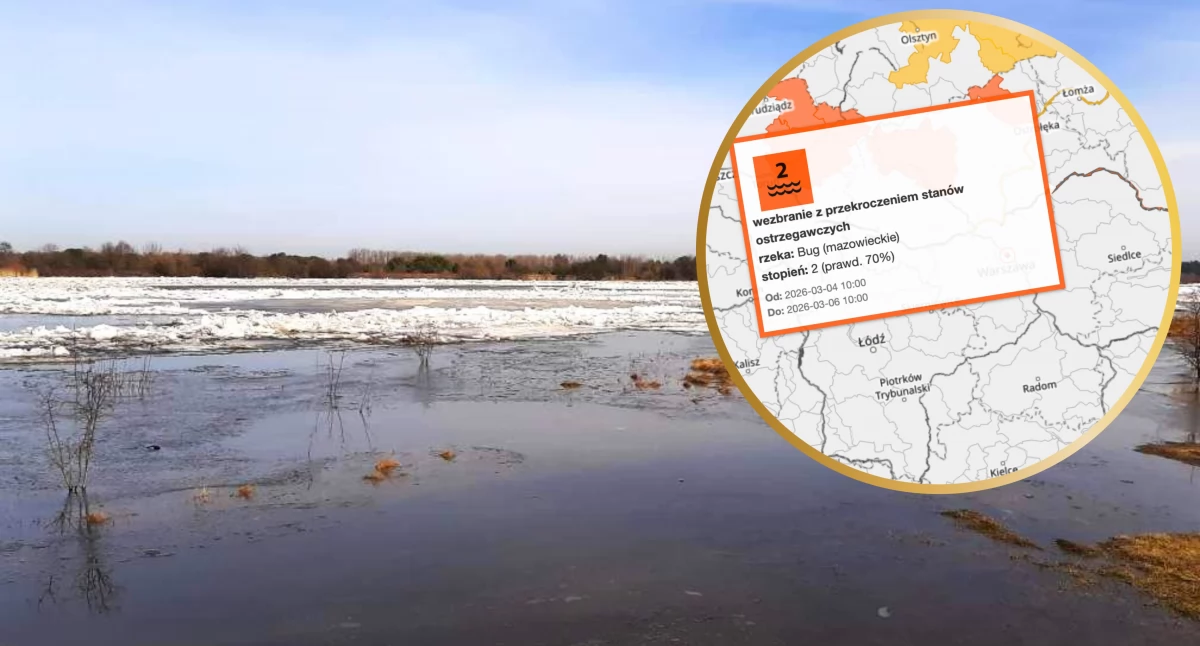 Z porannego monitoringu wynika, że lód zalega w korycie rzeki odcinkowo, a jego ilość jest zróżnicowana. / Zdjęcie: Wody Polskie / IMGW 