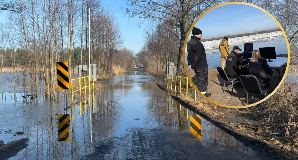Według pomiarów z godziny 8:50 poziom rzeki Bug w Wyszkowie wynosił 398 cm i zbliża się do stanu ostrzegawczego. / Zdjęcia: Powiat Wyszkowski / KP PSP w Wyszkowie 
