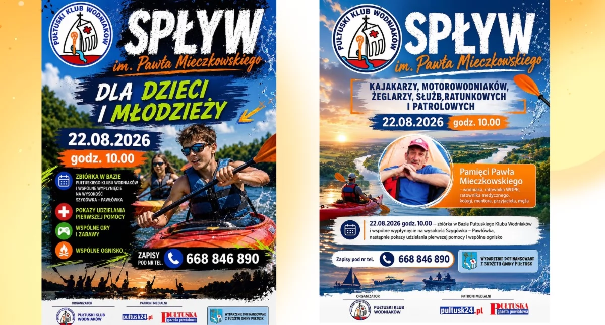 Pułtusk zaprasza wodniaków z sąsiedztwa! Spływ Narwią dla dzieci i dorosłych