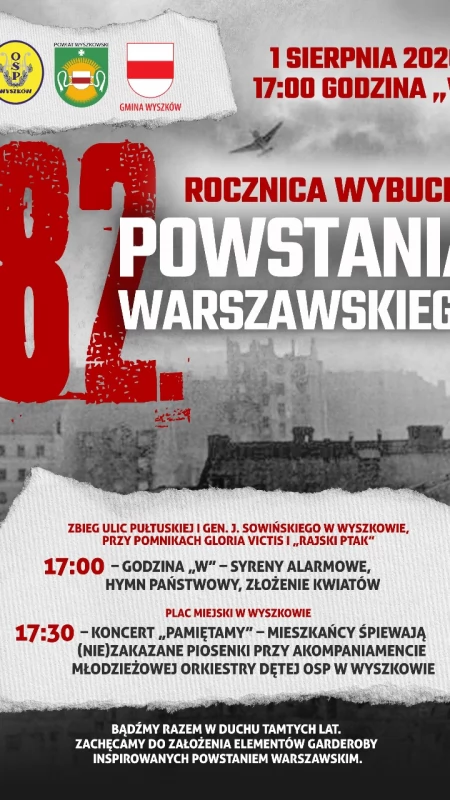 82. rocznica Powstania Warszawskiego. Uroczystości rozpoczną się o symbolicznej Godzinie „W”