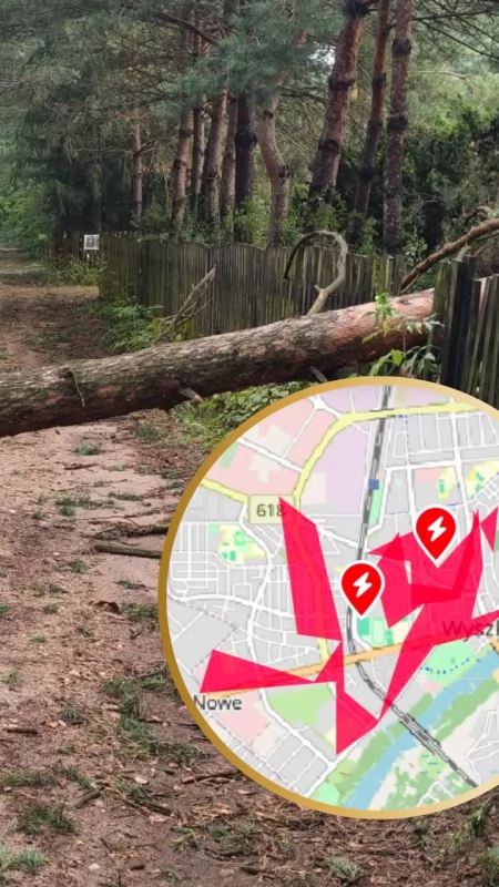 Potężna awaria po nocnej burzy. 33 zgłoszenia do strażaków, część mieszkańców nadal bez prądu