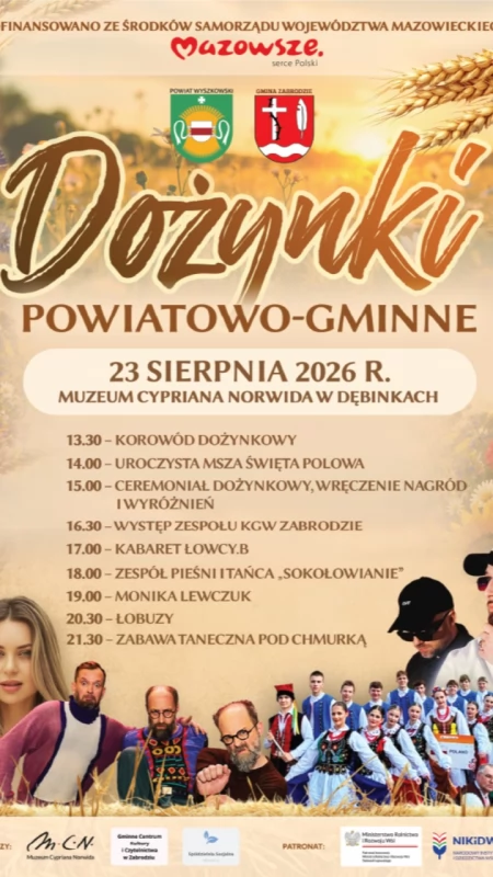 Dożynki Powiatowo-Gminne w Dębinkach. Monika Lewczuk, Łobuzy i Kabaret Łowcy.B na scenie