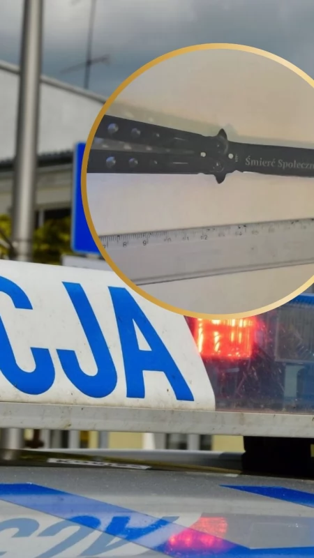 14-latek zatrzymany z nożem w szkole. Na ostrzu niepokojący napis