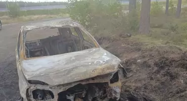 Spalony samochód przy S8. Policja szuka właściciela 