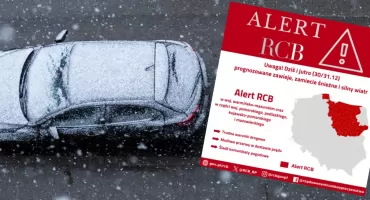 Alert dla powiatu wyszkowskiego. Silny wiatr i zamiecie śnieżne, możliwe przerwy w dostawie prądu