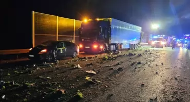 Nocny wypadek w Turzynie-Kolonii. 6 osób uczestniczyło w zderzeniu 3 pojazdów 
